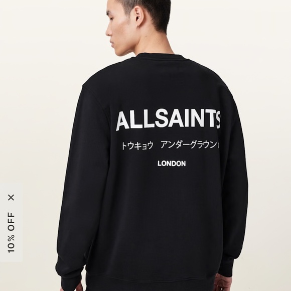 Relaxed Fit Crew Neck All Saints Sweatshirt - NWT Mens XL - Picture 2 of 2